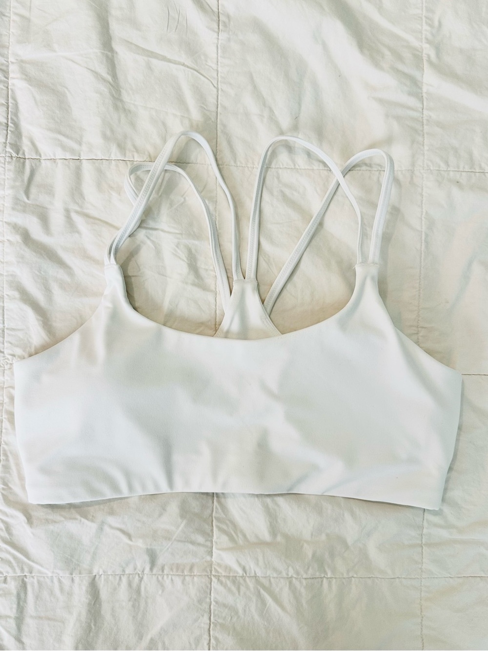 Fabletics Double-Strap Sports Bra - White - Picture 3 of 5